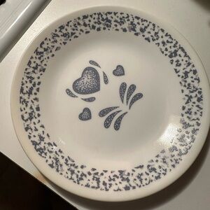 Vintage Corelle circa 2005 Blue Hearts collection dessert plates